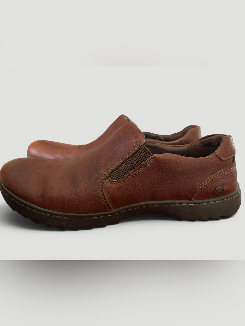 Born Phoebe Classic Slip On Leather Comfort Loafers Caramel Brown Size 9.5 - Picture 4 of 9